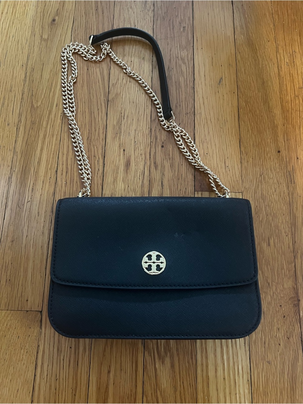 Tory Burch Black Leather Chain Shoulder Bag